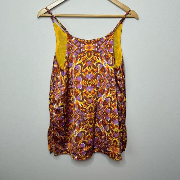 Joie NWT Orange Purple Abstract Adjustable Strap Tank Top Size M - Picture 6 of 7